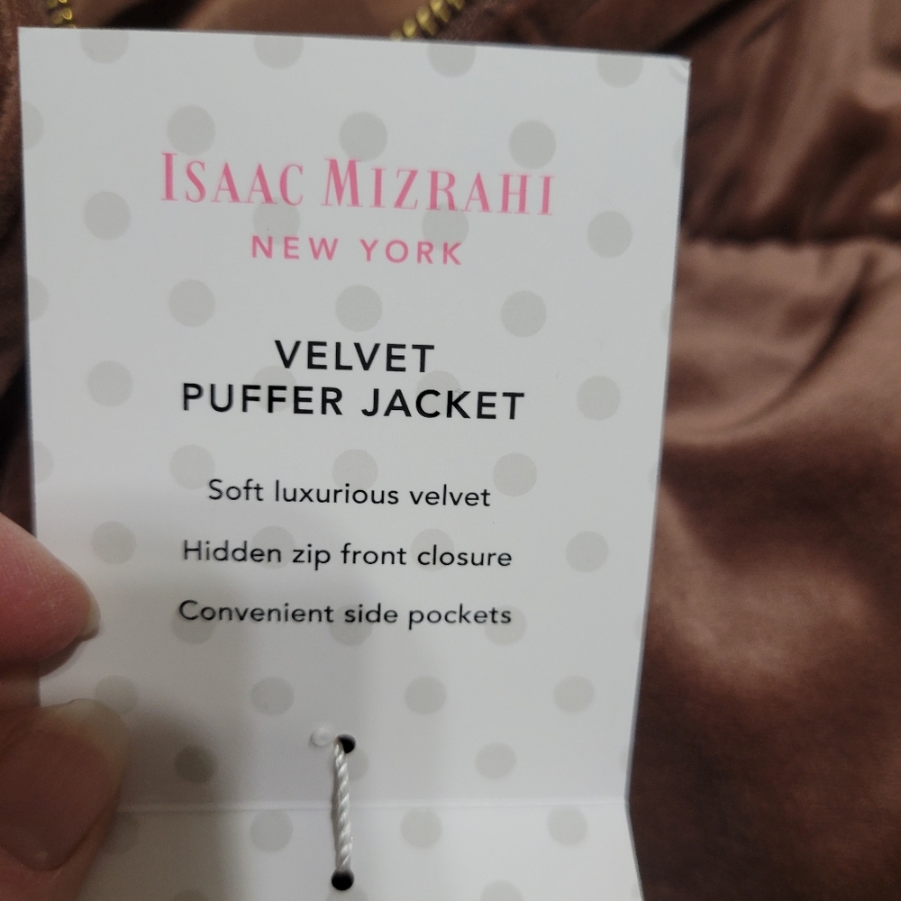 Velvet Puffer Jacket Isaac Mizrahi Small Large - Picture 6 of 16